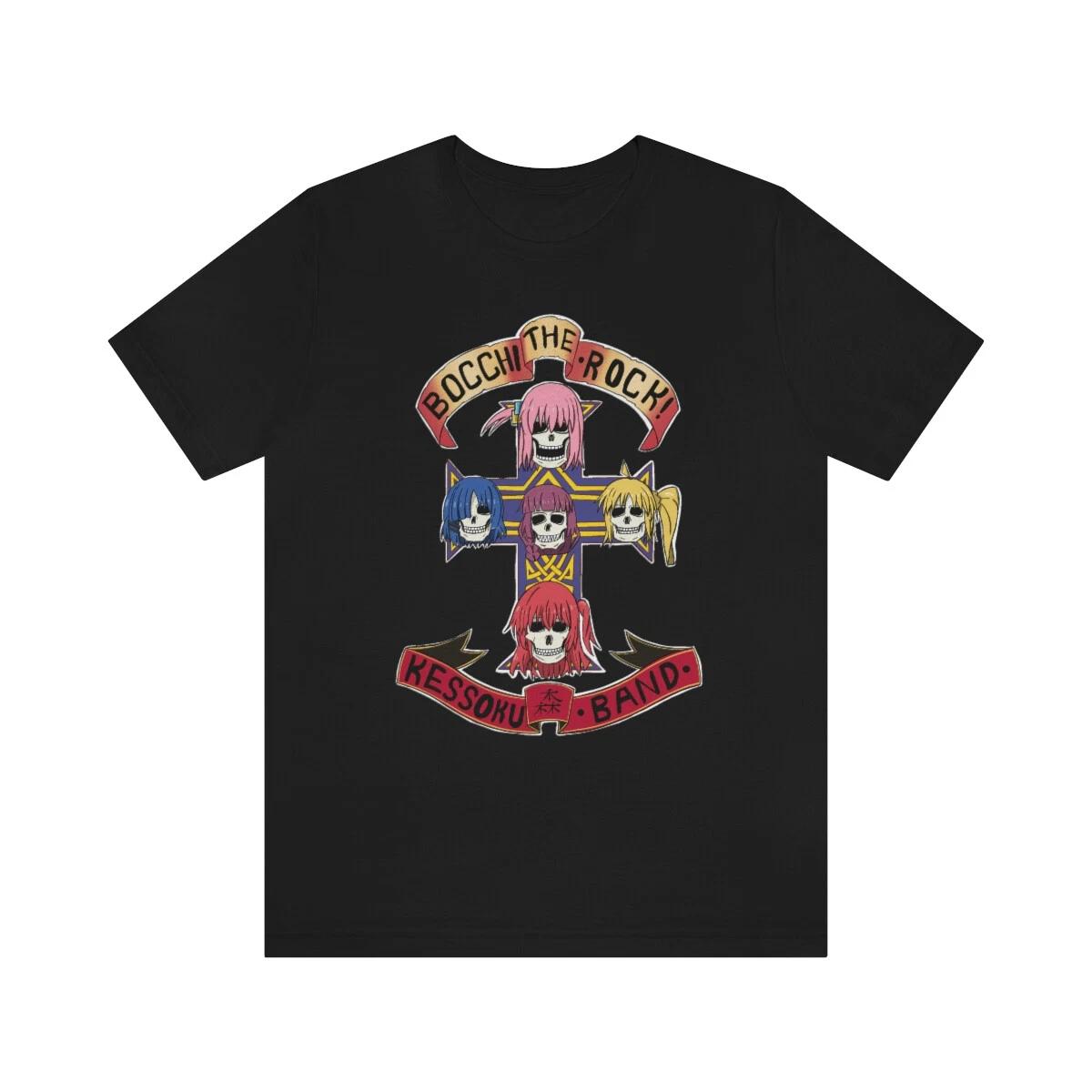Bocchi the rock band tee parody fan art XL