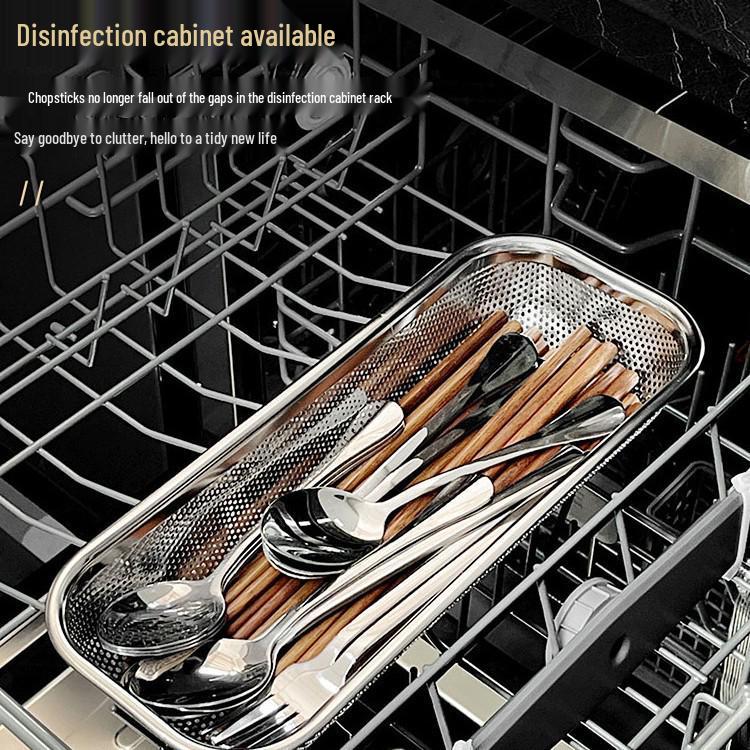 Stainless Steel Chopstick & Utensil Holder with Draining Rack and Sterilizer