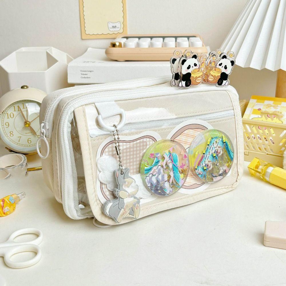 

Large Capacity Stationery Bag Cartoon Capybara Pen Box New Pen Bag білий