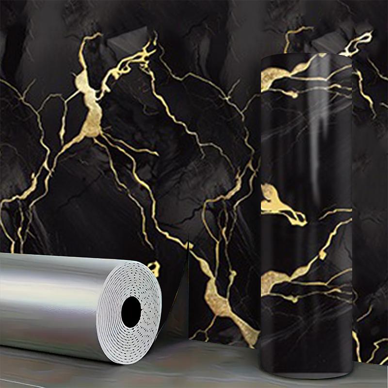 1 Roll of Self-Adhesive Imitation Ceramic Tile Waterproof PVC Wall Sticker for Bedroom and Living Room Decoration Wallpaper