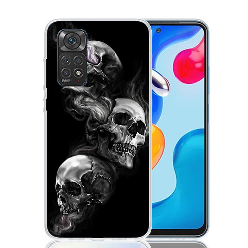 Dark Demon Black Skeleton Case Phone Cover for Xiaomi Redmi Note 14 13 12S 12 11S 11 11T 11E 10S 10 Pro Plus 5G Trend Fundas Not
