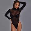 Dámské body Sexy spodní prádlo Suit Elastické průsvitné body Síťovaná síťovina s otevřeným rozkrokem Dámské sexy spodní prádlo