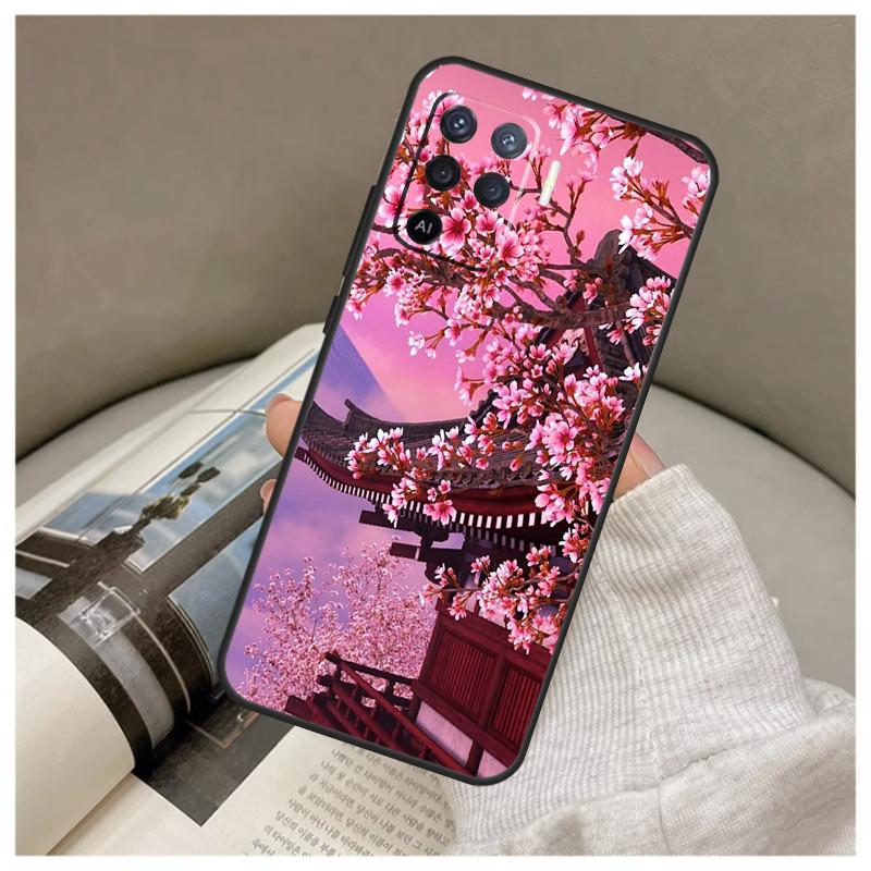 Cherry Blossom For OPPO A77 A57 A17 A54 A74 A94 A15 A16 A52 A72 A91 A93 A57s A76 A96 A5 A9 A31 A53 Case