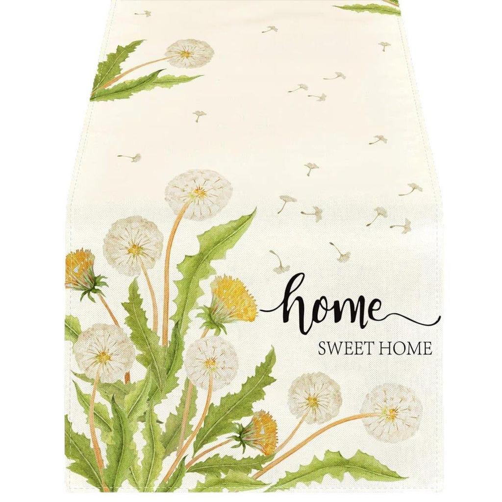 Spring Watercolor Flower Table Runner - Indoor/Outdoor Dining & Home Decor