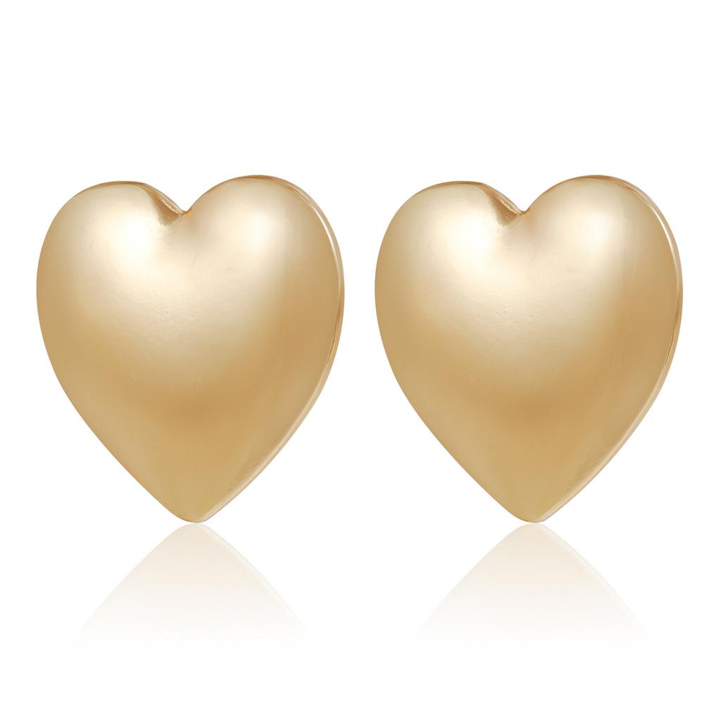 INS love retro design stud earrings exaggerated geometric symmetry heart earrings