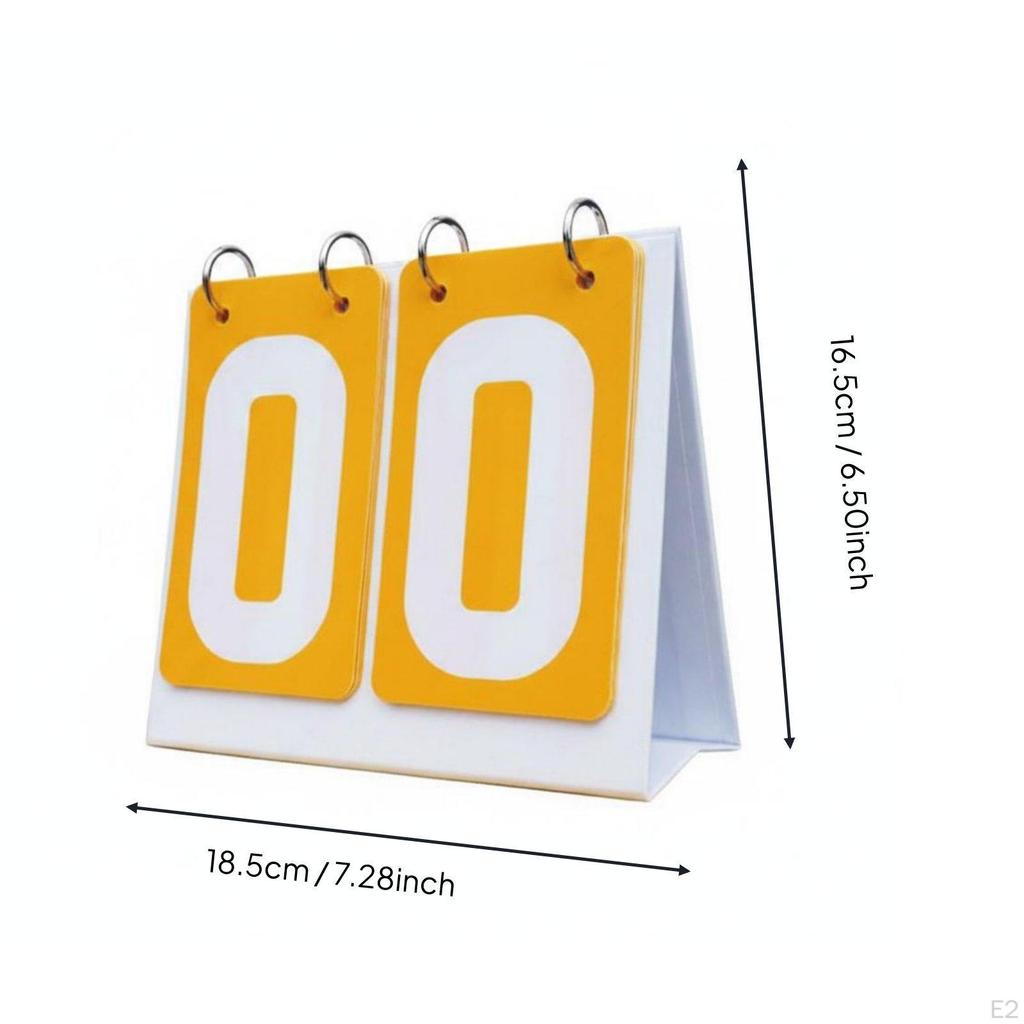 Flip Scoreboard Smooth Turning Tabletop Score Keeper Stainless Steel Rings Manual Turner for