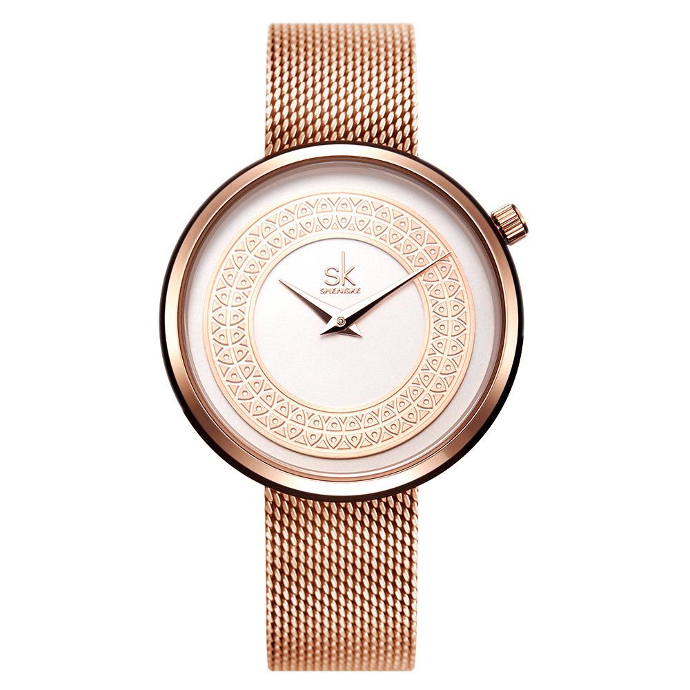 SK Brand Women s Niche Creative European American Style Waterproof Mesh Strap Watch 0094