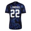 adidas Originali Coppa del Mondo 2026 Squadra Nazionale Argentina Lautaro Martinez 22 Trasferta Asciugatura Rapida Scollo a V Maglia da Calcio Versione Fan Uomo JM8395-22