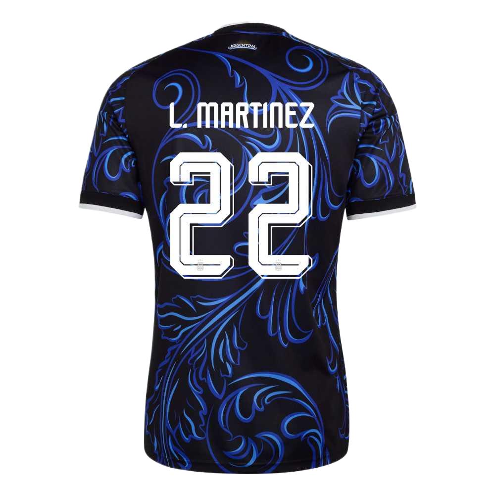 adidas Originali Coppa del Mondo 2026 Squadra Nazionale Argentina Lautaro Martinez 22 Trasferta Asciugatura Rapida Scollo a V Maglia da Calcio Versione Fan Uomo JM8395-22