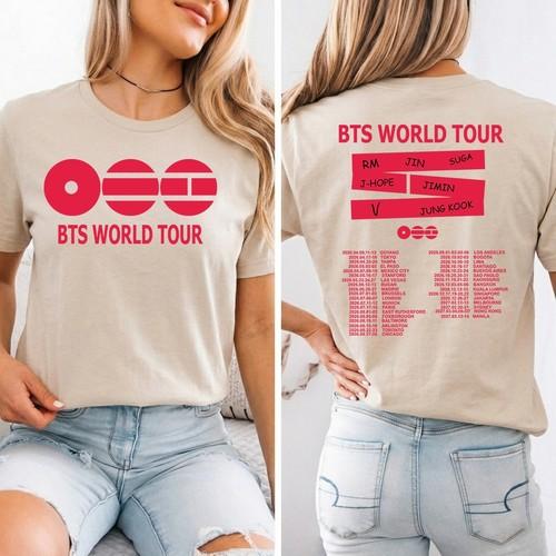 Hett Produktförsäljning BTS Skjorta, BTS 2026 T-shirt Bangtan Världsturné Arirang Högkvalitativ T-shirt Konsert