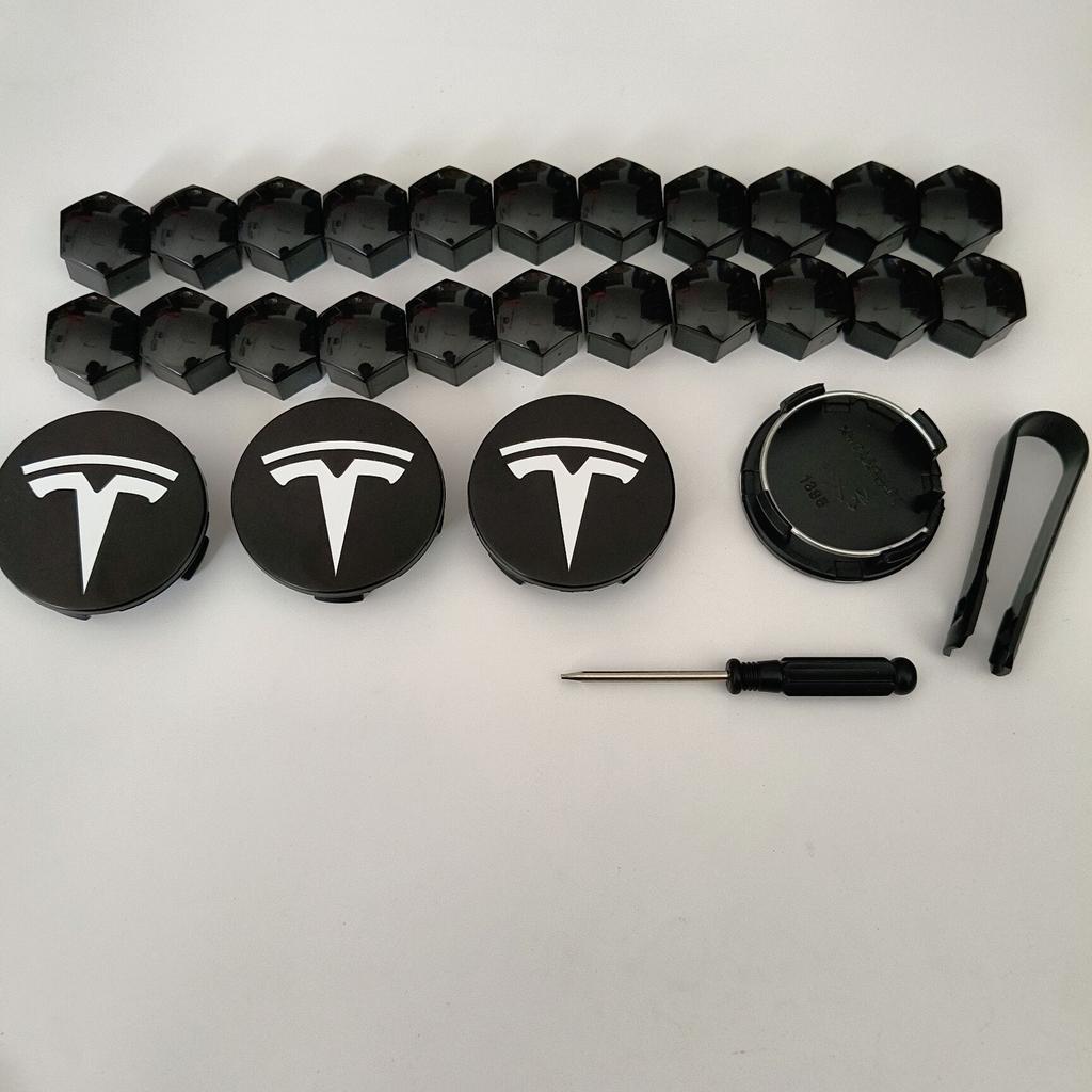 26 Stück 30 Stück Radnabendeckel für Tesla Model 3 Model Y 2025 Model Y Juniper Auto Radnabe Dekorationskappen Abzeichen Radmutterschutz