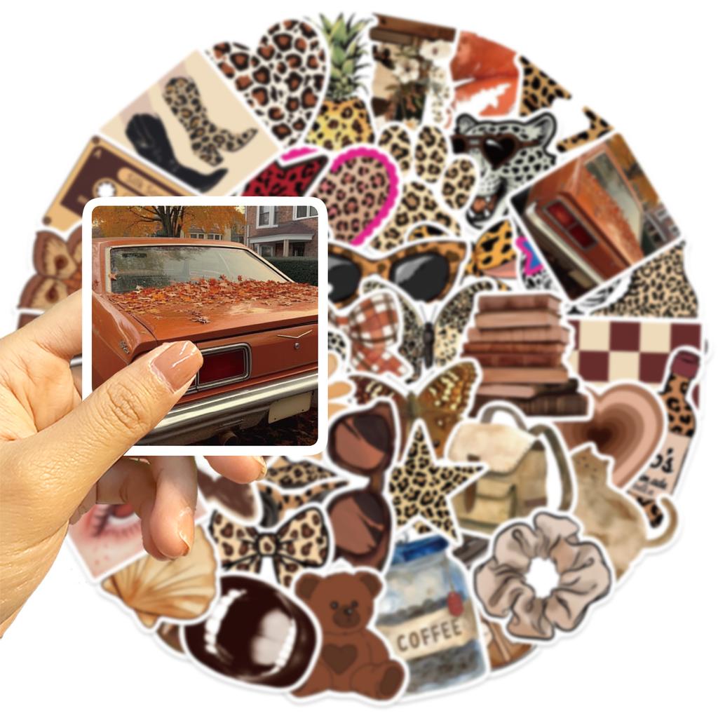 50PCS The IT Girl Stickers Toy Gifts For Laptop Hand Account Phone Scrapbook DIY Stickers Fashion Leopard Print Graffiti Decals