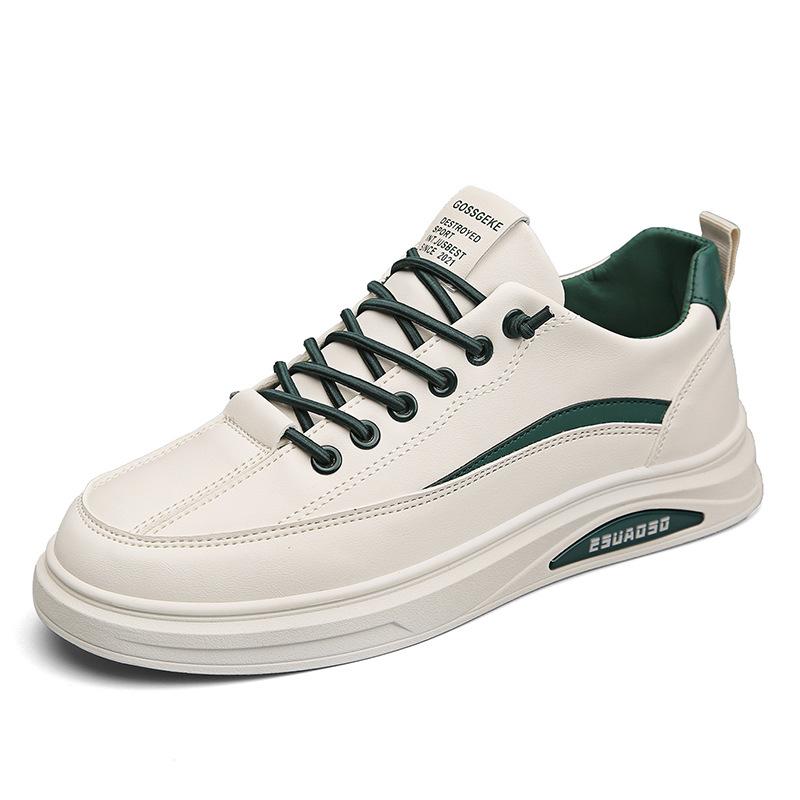 

Spring student casual board shoes men s color matching low-top leather white shoes outdoor sports one-pedal lazy shoes 22-8 44