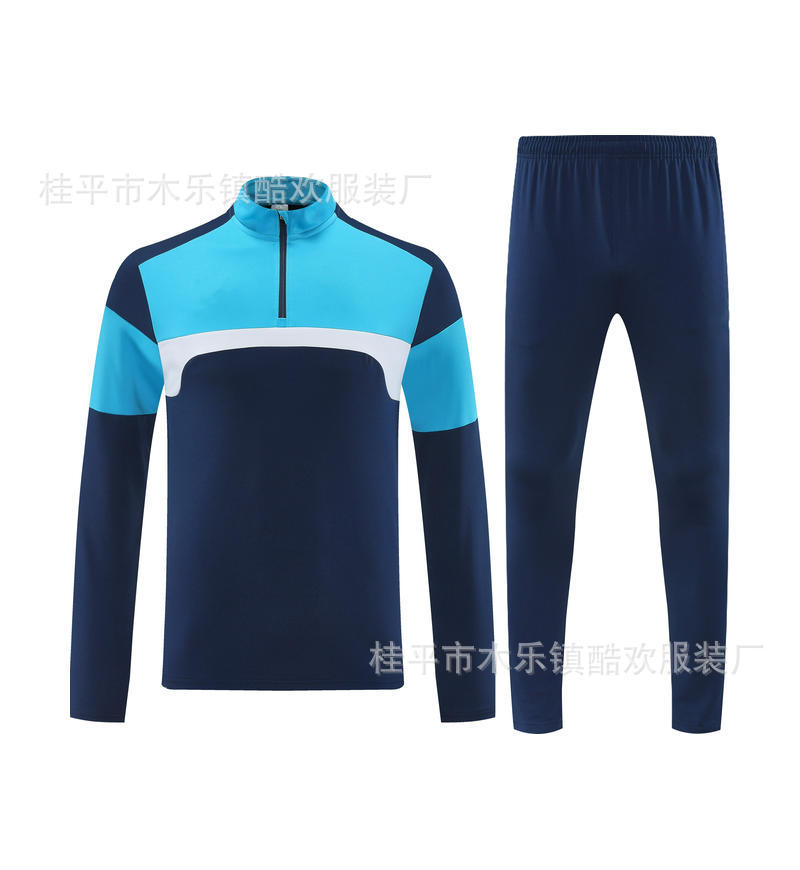 Student Team Half Zipper Long Sleeve Suit Football Training Suit Club Quick Drying Football Jersey Breathable