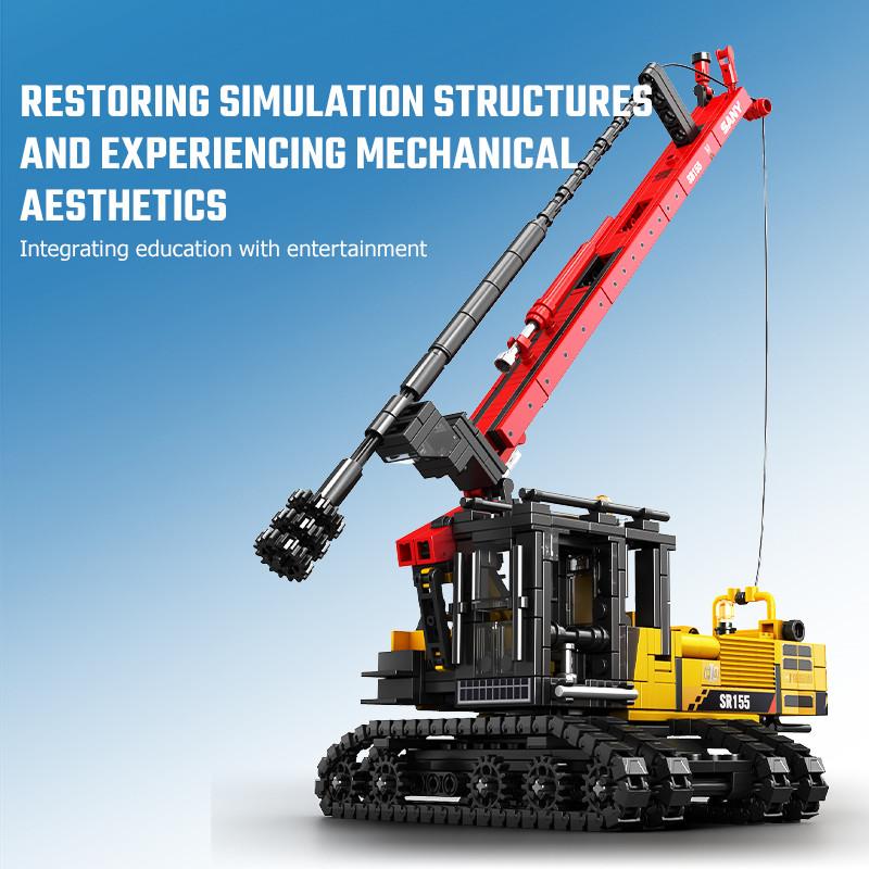 Non-Toxic Sembo 4In1 Rotary Drilling Rig Building Blocks City Construction Engineering Vehicle Excavator Truck Bricks Kids Toys Children Gifts