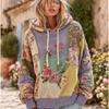 JKASHDK Women's Fashion Casual Flower Pattern Print Long Sleeve Hooded Hoodies & Sweatshirts