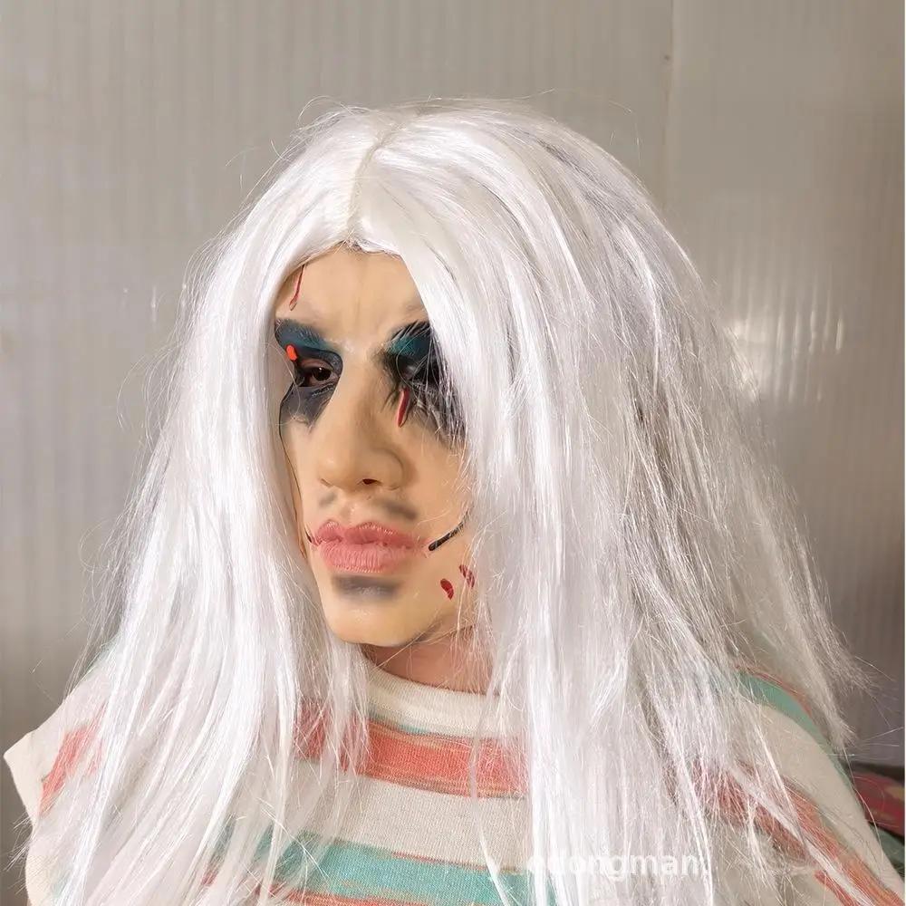 Maschera da Zombie Spaventosa con Capelli Maschere Mostruose Realistiche Accessori Costume Spaventosi di Halloween per Festa Casa Infestata Cosplay