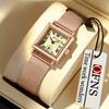 Quartz Watch Niche Square Dial Fashionable Roman Scale Two-hand Semi-waterproof Women's Watch