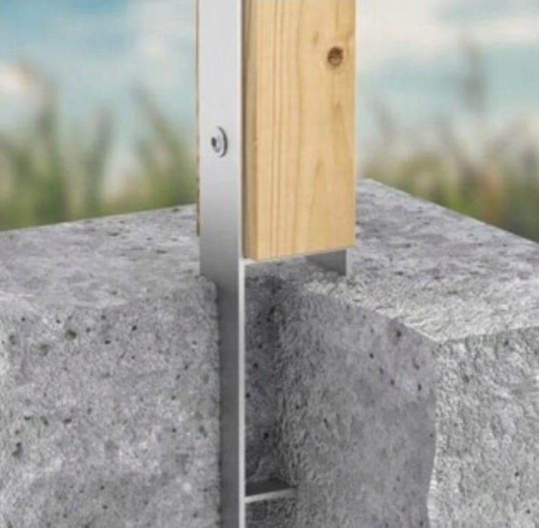 Column base, H-type bracket, steel, 80x600mm