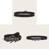 Cintura in Pelle Punk con Teschio e Fibbia Metallica per Uomo Giovane Streetwear Casual