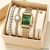 Quartz Movement Women Quartz Watch Stainless Steel Strap Ladies Watch Set  Daily Wear