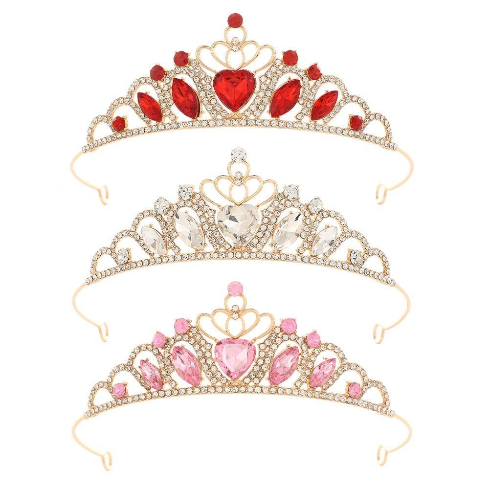 Heart-Shaped Crystal Headpiece Crown Bling Bling Children's Crown  Ballet Performance