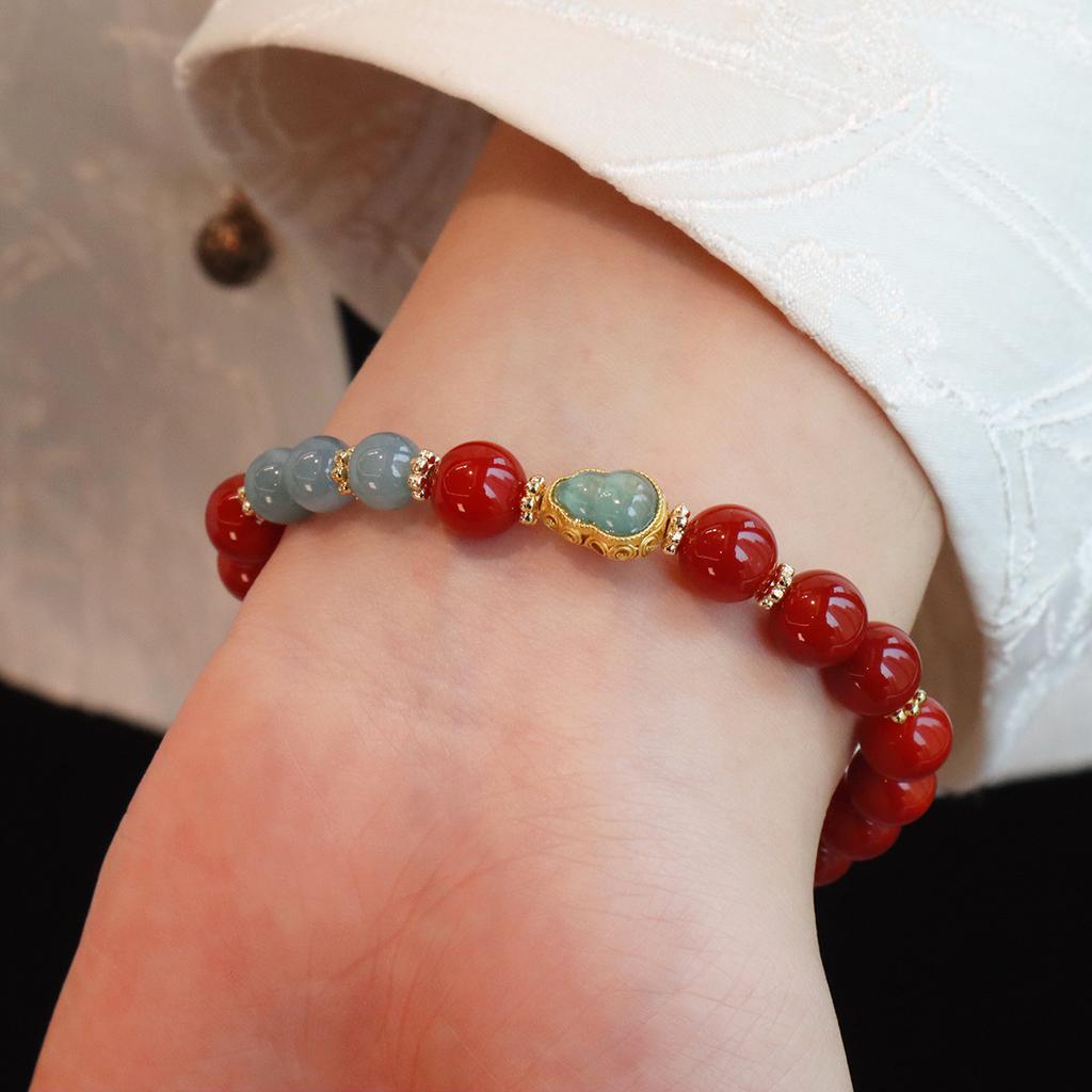 Natural Nanhong Agate Braceletfashion Women Daily Jewelry Gift