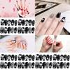 Handmade Xs-l Dark Kitty Flame Butterfly Nail Stickers For Women