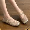 French sequined small fragrant style Mary Jane shoes women's niche high-end temperament single shoes women's 2025 spring new explosion