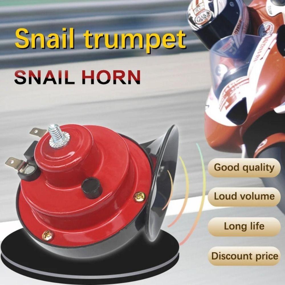 2Pcs 12V/24V Electric Snail Train Horn Waterproof Motorcycles Speaker Loud Car Horn  Universal