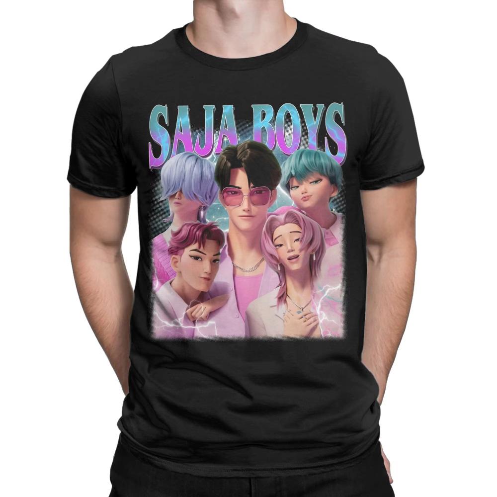 Funny Kpop Demons Saja Boys Team Hunters T-Shirt Men Round Collar Cotton T Shirt 2025 Short Sleeve Tee Women Printed Clothing