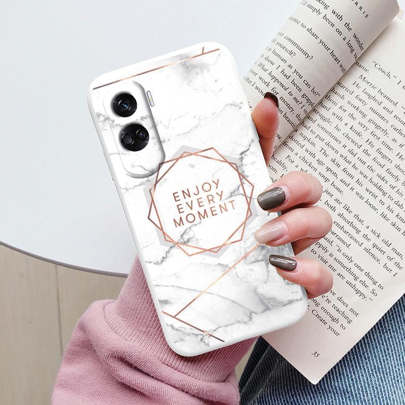 

For Honor 90 Lite Cover Fashion Marble Painted Silicone Soft Case Shockproof Art Capa For Honor 90 400 Lite Bumper Shockproof Honor 400 Smart