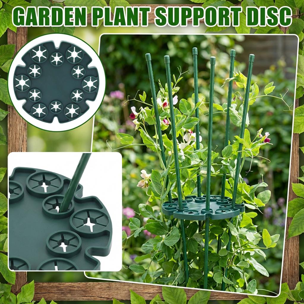 Garden Tray, Plastic-Coated Steel Pipe Plant Holder, Green Round Tray Flower Support, Garden Climbing