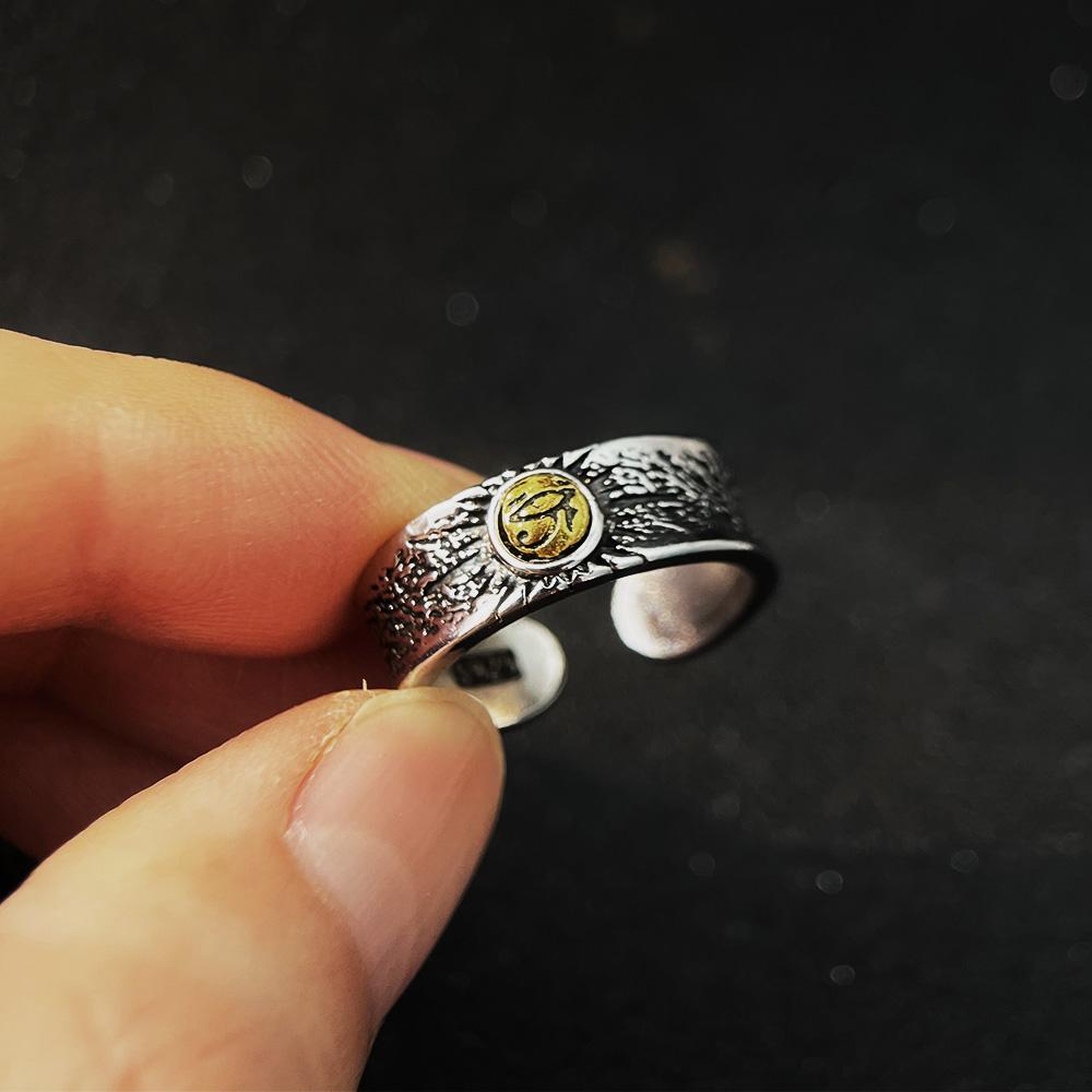 Retro Eye of Horus Adjustable Open Ring Punk Gothic Mystic Ring For Men Women Edgy Zircon Vintage Alloy Accessories Unisex Gift