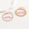 Women Fashion Bohemian Gold Wheat Chain Pearl Layered Bracelet Set
