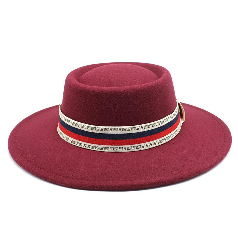 Big Brim Bump Dome Hat Woolen Top Hat Women'S Quarter British Retro Men'S Felt Hat French Jazz Hat