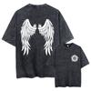 Hot Sale Supernatural Vintage Washed T-shirt Men Women Casual Retro Cotton T Shirts Unisex Casual Oversized T-shirts Streetwear