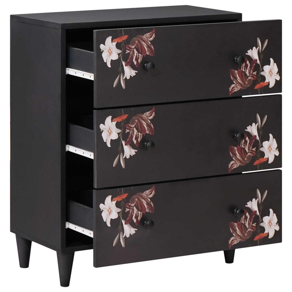 Storage Cabinet Multicolored 60 X 33.5 X 75 Cm Solid Mango Wood