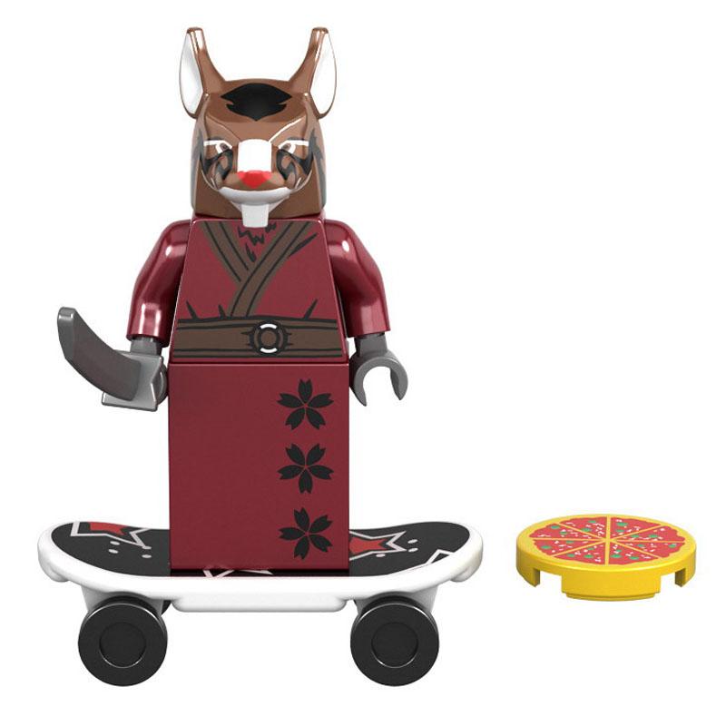Promotions!! Turtles Shredder Splinter Rhinoceros Wild Boar With Pizzas Model Building Blocks Enlighten Figure Toys For Children