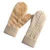 Comfort Fit Double Layer Thickened Knitted Gloves Interior Solid Color Warm Cover Gloves Soft All Fingers Gloves Cold Weather