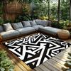 Tuniu Black White Geometric Zigzag Area Rug Non-Slip Home Floor Carpet Mat Room Decor