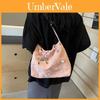 Stylish Korean Fashion Large Capacity Tote Bag For Women In Black Beige Pink Silver