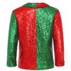 Kids Unisex Christmas Coat Shiny Sequins Lapel Collar Long Sleeve Jacket Latin Jazz Disco Dance Costume