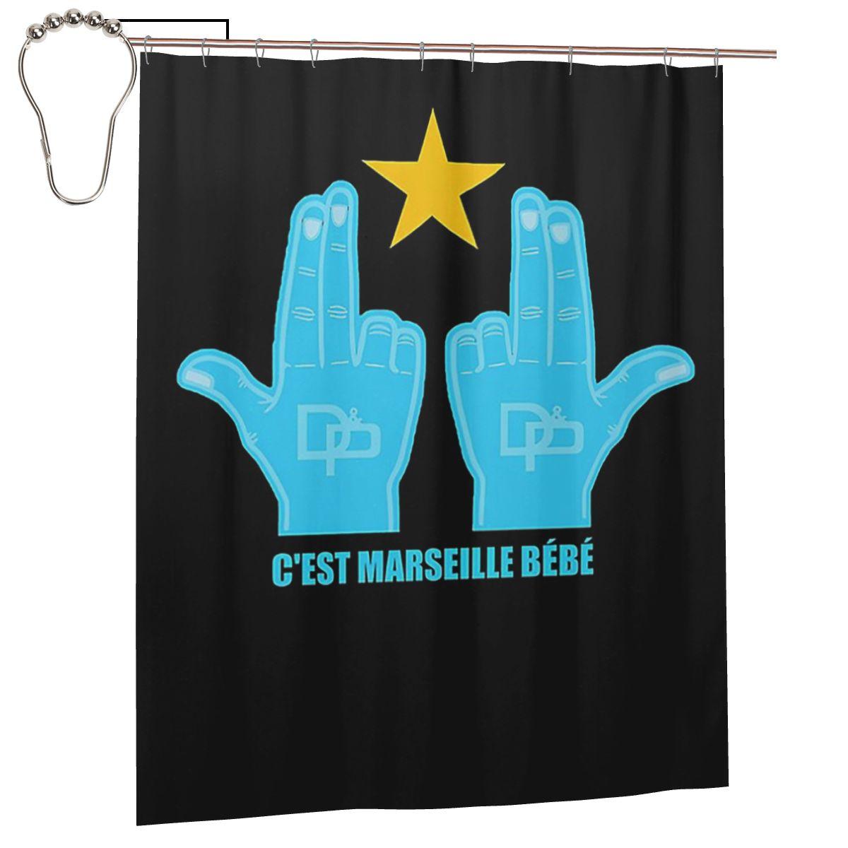 

C Est Marseille Bebe Jul Shower Curtain Bathroom Polyester Waterproof Bath Curtains With Hooks W60H190(CM)-1 Pcs