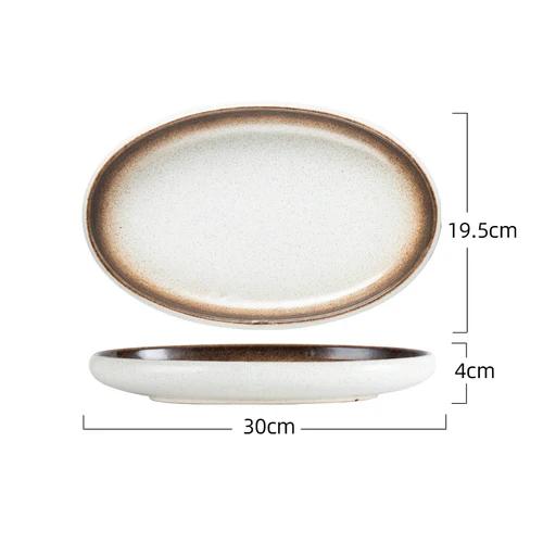 Creative Loading Fish Plate Household Special Elliptical Plate for Chop Pepper Head Set Fish Ceramic Steaming Fish Plate