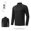 Herren Frühling Herbst Schnelltrocknendes T-Shirt Feuchtigkeitstransportierend Training Fitness Halbreißverschluss Sport Laufen Langarm Top