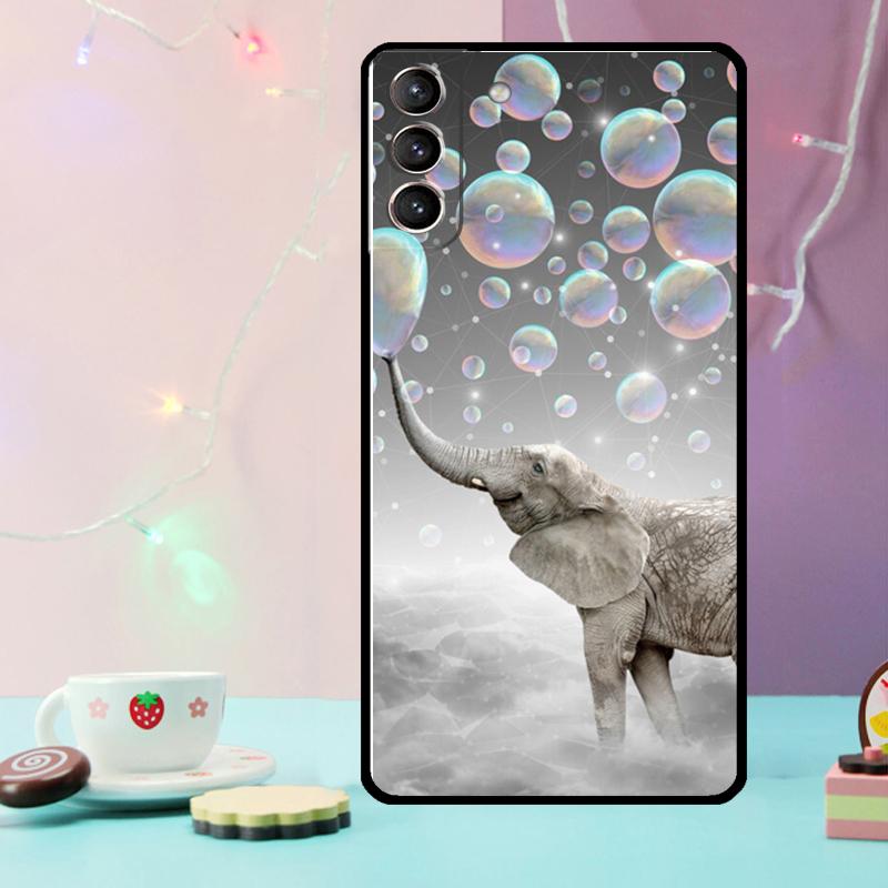 Cute Elephant Cartoon Phone Case For Samsung Galaxy S24 Ultra S20 S21 S22 S23 S25 Ultra S9 S10 Plus S24 FE Cover