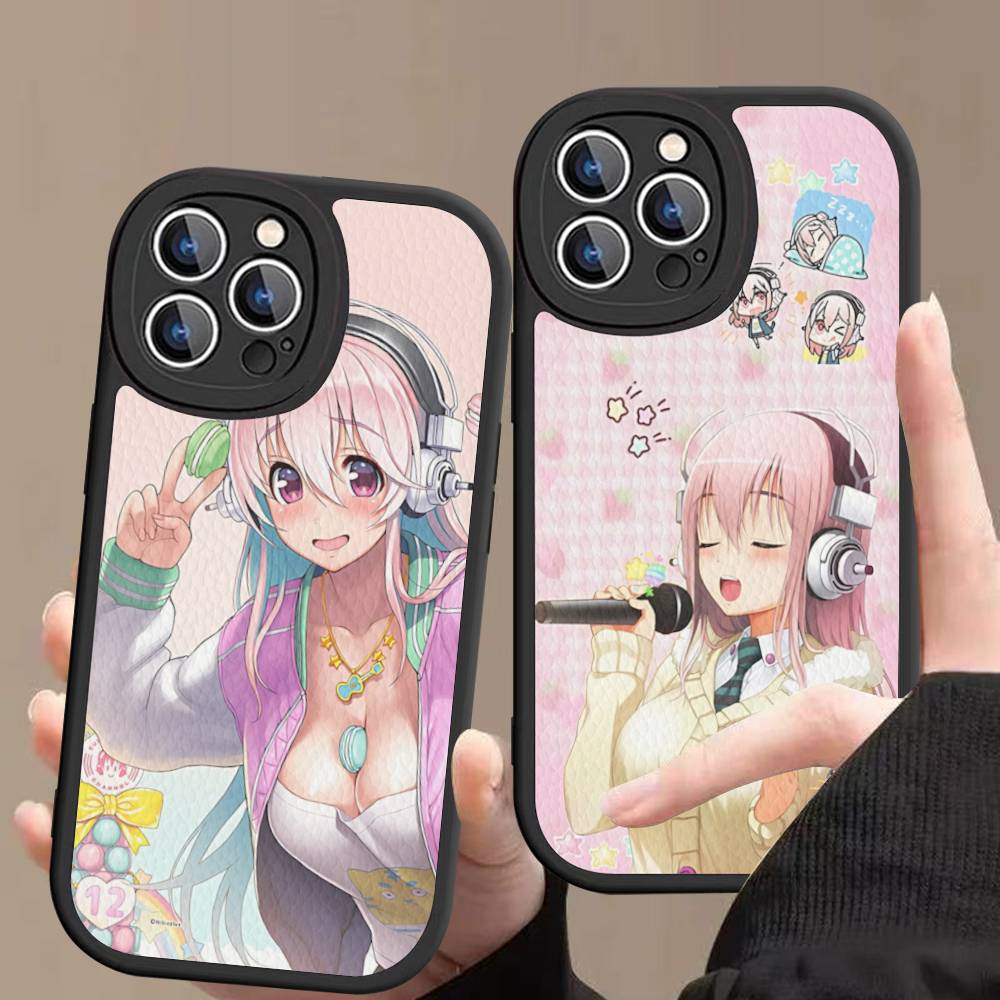 Classic Virtual Singer Super S-Sonico Leather Phone Case For IPhone 16 15 14 17 Pro Max 11 12 Mini Plus Soft Shell