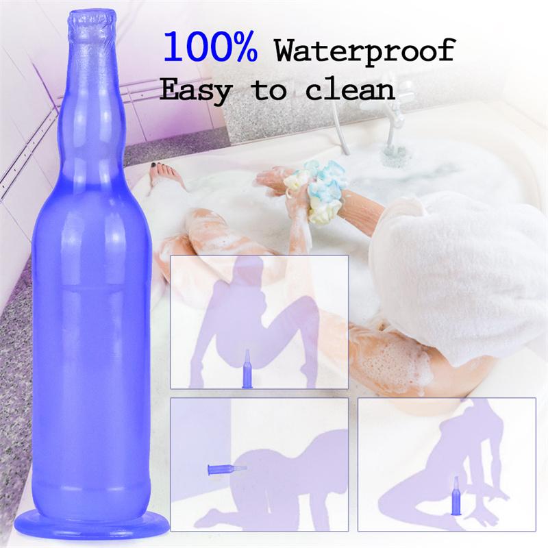 Beer Bottle Female Simulation Penis Crystal Transparent Dildo Adult Female Masturbation Stick