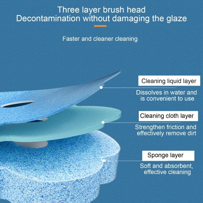 Disposable Toilet Brush Set Portable for Travel, Hotels, and Public Restrooms with Refill Sponge Heads
